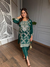 Chinnon chiffon embroided suit with full dupatta (Bella)